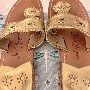Jack Rogers Gold Sandals